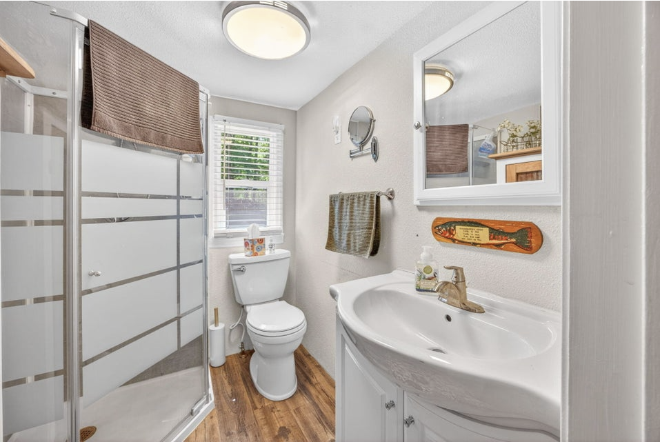 Updated bathroom with walk-in shower