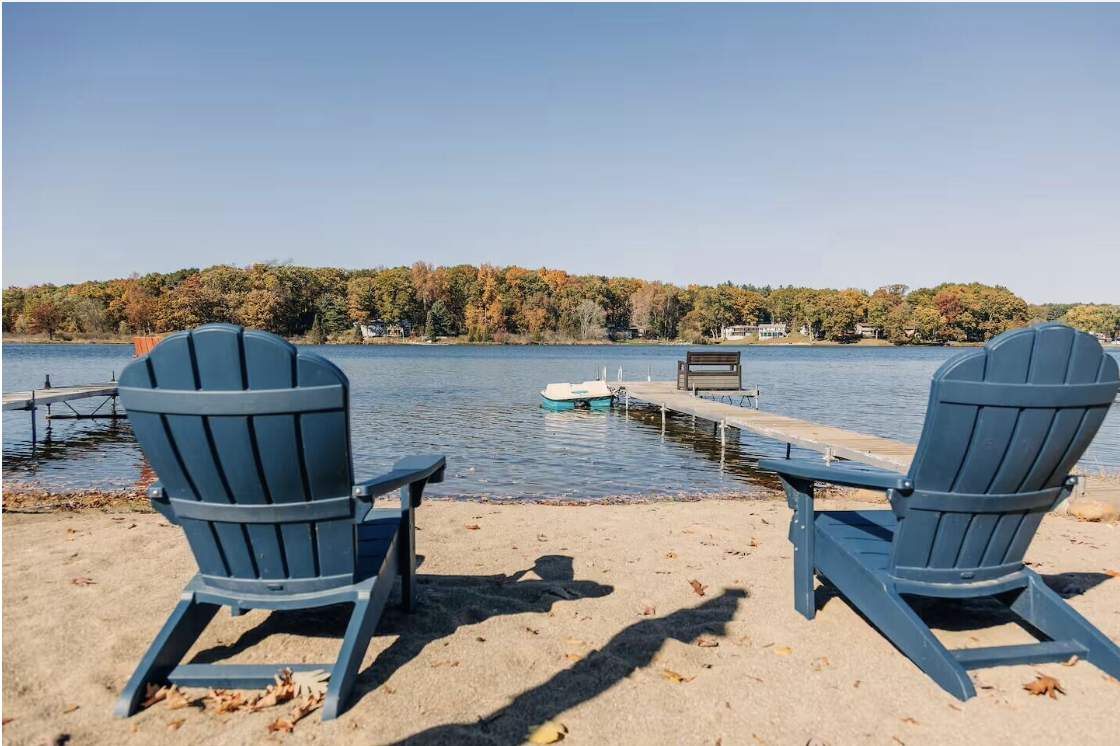 Swains Lake from the shore, all-sports lake view