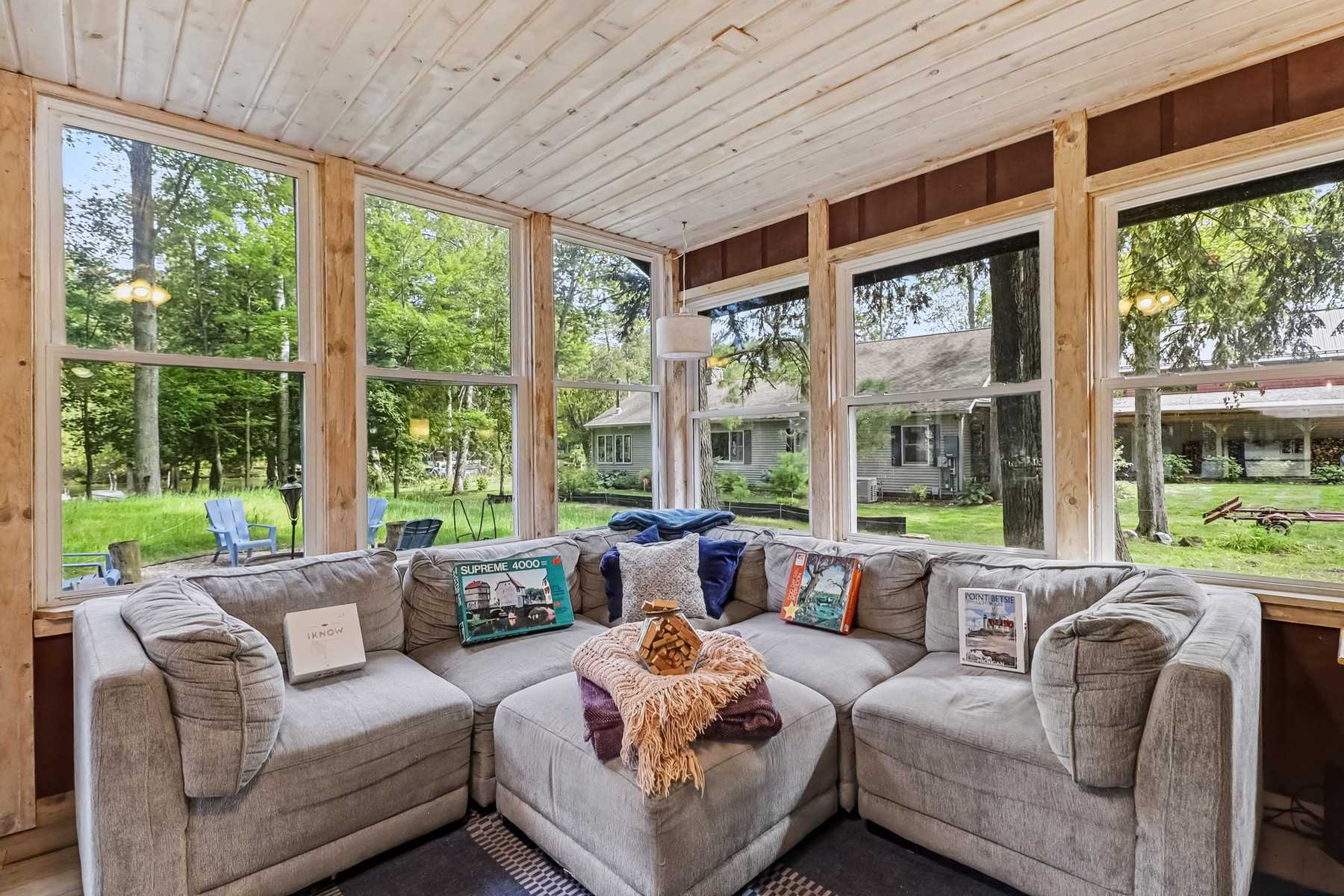 Sunroom looking out to the yard
